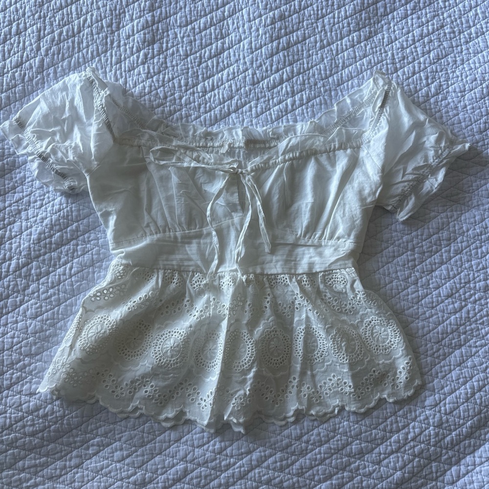Off the shoulder lace blouse